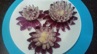 Onion cutting | Red onion flower design | Onion carving | Sayra’s lifestyle uk