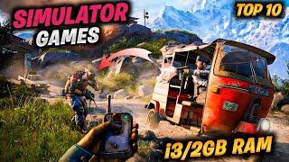 top 10 New simulator games for low Specs pc 2024 | Without Graphics card
