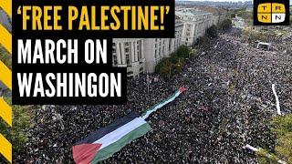 BREAKING: Over 100,000 march on Washington DC for a free Palestine, demanding ceasefire