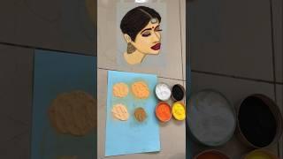 How to make skin color in Rangoli ..#skincolor#face #facerangoli #diyagirl#diwalirangoli #shorts