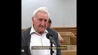 A 93-year-old WWII veteran comes to court for his first ticket and shares stories of fighting