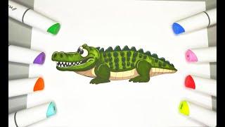 Крокодил. Прості розмальовки для дітей