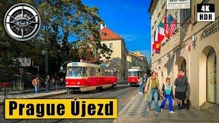 Prague Autumn Walking Tour of Újezd Street at Lesser Town  Czech Republic 4K HDR ASMR