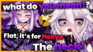 Henya loses her mind when Michi says  "𝙙𝙚𝙘𝙞𝙙𝙚𝙙 𝙩𝙤 𝙜𝙤 𝙁𝙇𝘼𝙏 𝙢𝙮𝙨𝙚𝙡𝙛 𝙞𝙩'𝙨 𝙛𝙤𝙧 𝙃𝙚𝙣𝙮𝙖" reacting her outfit