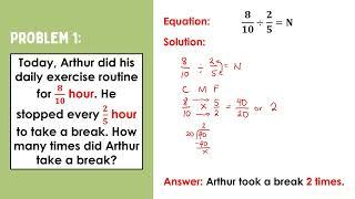 Solving Word problems involving Division of Fractions