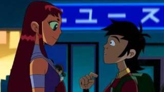 Teen Titans - trouble in Tokyo: love moments Robin and Starfire