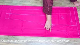 36" Hip size step by step cutting of plazo pant.