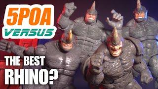 BEST RHINO ACTION FIGURE EVER? Toy Biz Fearsome Foes vs Marvel Select vs Legends BAF vs Retro - 5POA