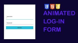 Animated Login Form | HTML, CSS, Javascript | Web Cifar 2020