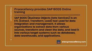 SAP BODS Online training by Expert Trainer