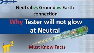 Why Tester will not glow at Neutral | Neutral vs Ground vs Earth