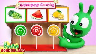 Pea Pea Makes Fruit Lollipops From Lollipop Vending Machine | Pea Pea Wonderland - Cartoon For Kids