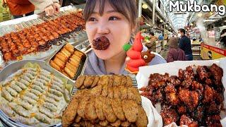 Mukbang | 단양 구경시장 먹방  | 흑마늘 닭강정, 마늘만두, 닭꼬치, 마늘떡갈비, 마카롱아이스크림