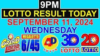 Lotto Result Today 9pm September 11 2024 (PCSO)