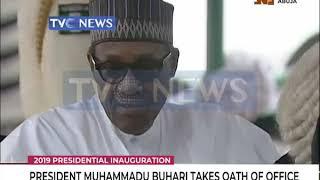 President Muhammadu Buhari takes oath of office during the 2019 presidential inauguration
