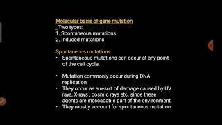 Spontaneous Mutation