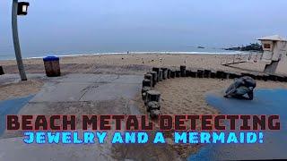 Beach Metal Detecting Jewelry And A Mermaid !