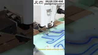 Shoes upper double needles pattern sewing machine, automatic needle exchange shoes stitching machine