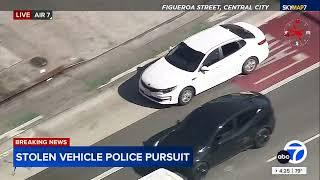 CHASE: LAPD officers chasing suspect in reported stolen vehicle through Los Angeles area
