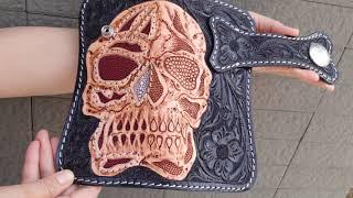 Motorcycle Skull Rider Leather Biker Wallet