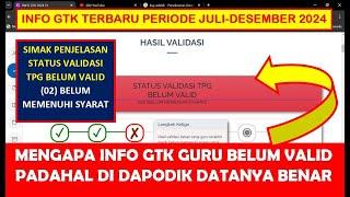 MENGAPA INFO GTK GURU 2024 BELUM VALID PADAHAL DI DAPODIK 2025 DATANYA SUDAH BENAR