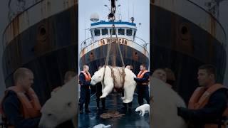 A heartfelt tale of sailors rescuing a severely injured mother polar bear trapped in a net