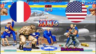 슈퍼 스트리트 파이터 2 터보  Our (France) vs Rekkaken (Usa) Super Street Fighter 2 Turbo