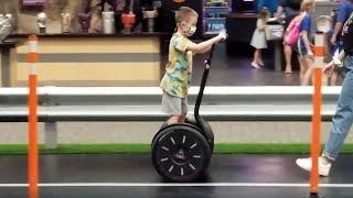 5 Year Old Kid Rides a Segway at the Science Museum