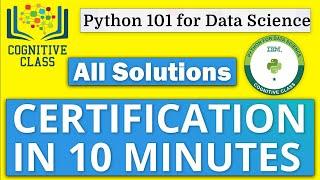 Python For Data Science Cognitive Class Answers | IBM Free Course | Get Certification In 10 Minutes