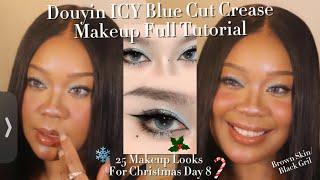 DOUYIN ICYY BLUE CUT CREASE | 25 Days of Makeup for Christmas Day 8 #douyinmakeup #vlogmas #makeup