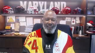 Maryland football head coach Mike Locksley reviews signed 2025 class