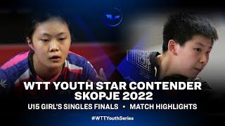 Yoo Yerin vs Yan Yutong | U15 GS Final | WTT Youth Star Contender Skopje 2022