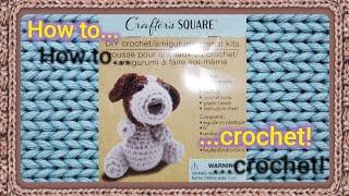 Dollar Tree | Crafter's Square Crochet Kit | Puppy Dog | Crochet | Completed (part 1 of 3)