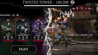 Twisted Fatal Tower Boss Battle 180 in 30 Seconds | Best Strategy | Melt them with Dots | MK Mobile