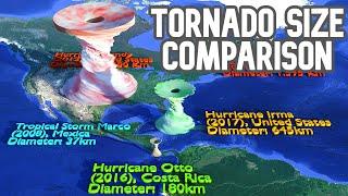 Tornado Size Comparison On The Earth   