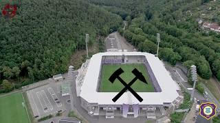 Das Neue Stadion in Aue aus der Luft mit dem Steigerlied | oben360