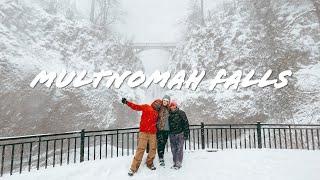 MULTNOMAH FALLS DURING A BLIZZARD / DAY TRIP FROM PORTLAND