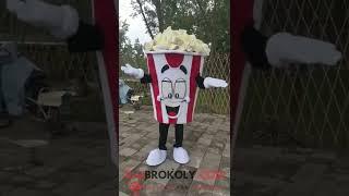 REDBROKOLY.COM Mascot Costume - Cute popcorn mascot full body costume cosplay outfit