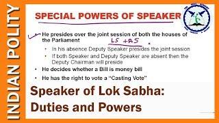 Speaker of Lok Sabha: Powers and Duties | Indian Polity | SSC CGL | by TVA