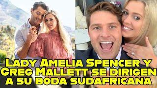 Lady Amelia Spencer y Greg Mallett se dirigen a su boda sudafricana