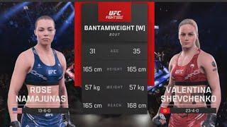 UFC 5 Rose Namajunas Vs Valentina Shevchenko Fabulous #UFC Bantamweight Fight English Commentary PS5
