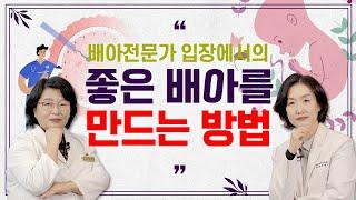 배아전문가 입장에서의 좋은 배아를 만드는 방법