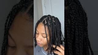 Protective Natural Hairstyle | Braids For Medium Length Hair‼️ #faith   #trianglebraids  #hope