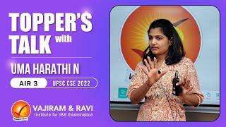 Topper's Talk with Uma Harathi N, AIR 3 | Vajiram & Ravi