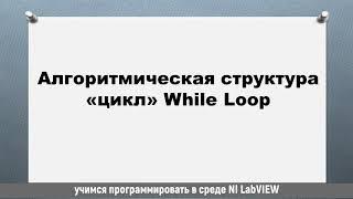 Учимся программировать в LabVIEW. Циклы For Loop и While Loop Алёшин Д.В.