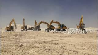 Shantui SE220LC excavator with breaker work in desert in Saudi