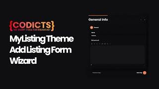 {CODICTS} MyListing Theme Add Listing Form Wizard