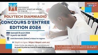 Appel à candidatures : Concours d'entrée 2024 - Polytech Diamniadio