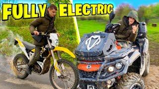 Test Riding BRAND NEW Full Sized ELECTRIC Dirtbike! (90v)