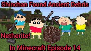 Shinchan Found Ancient Debris With His Friends In Minecraft Episode 14